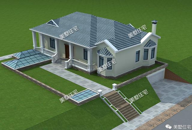 經(jīng)濟(jì)實(shí)用的農(nóng)村一層小別墅設(shè)計(jì)圖，造價(jià)低，外觀漂亮，布局也美