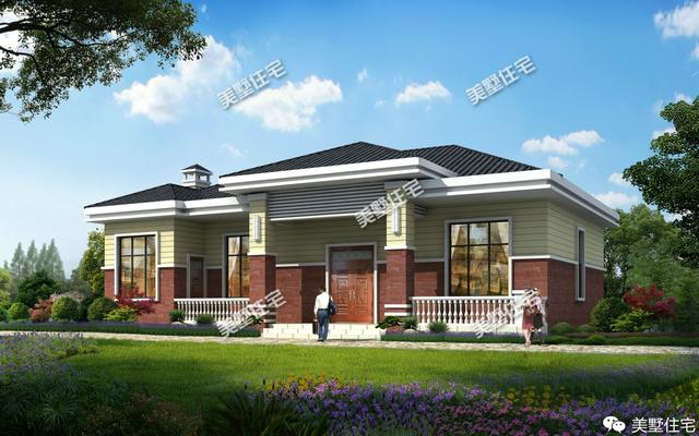 經(jīng)濟(jì)實(shí)用的農(nóng)村一層小別墅設(shè)計(jì)圖，造價(jià)低，外觀漂亮，布局也美