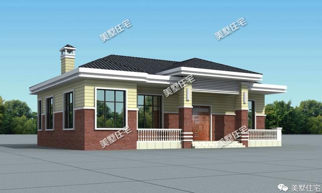 經(jīng)濟(jì)實(shí)用的農(nóng)村一層小別墅設(shè)計(jì)圖，造價(jià)低，外觀漂亮，布局也美