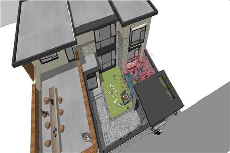 二層農村自建房設計圖，房子的整體采用的是中西結合的設計風格