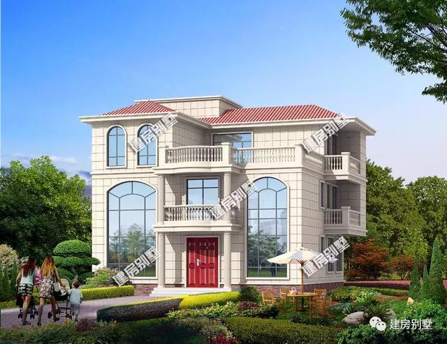 兩棟歐式三層自建房設計圖，開間13米多，建的人特別多