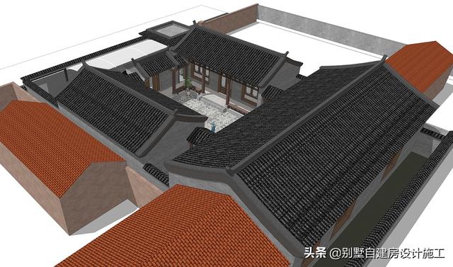 農(nóng)村四合院設(shè)計(jì)圖紙，主院功能十分齊全，可滿足業(yè)主的不同需求