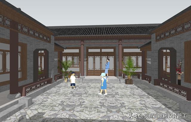 農(nóng)村四合院設(shè)計(jì)圖紙，主院功能十分齊全，可滿足業(yè)主的不同需求