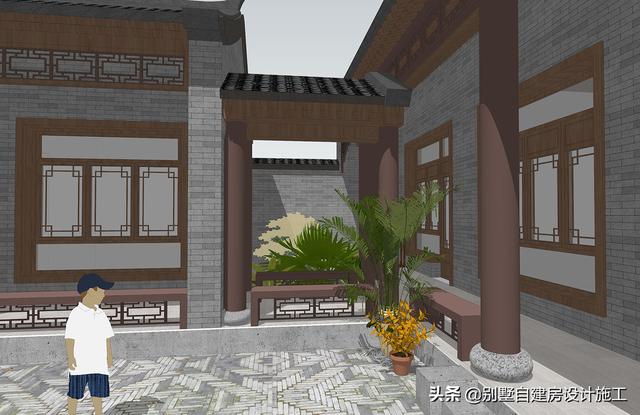 農(nóng)村四合院設(shè)計(jì)圖紙，主院功能十分齊全，可滿足業(yè)主的不同需求