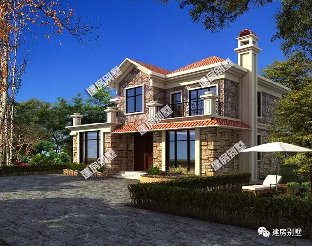 很漂亮的兩棟農村別墅設計圖，層次感很好，值得建造