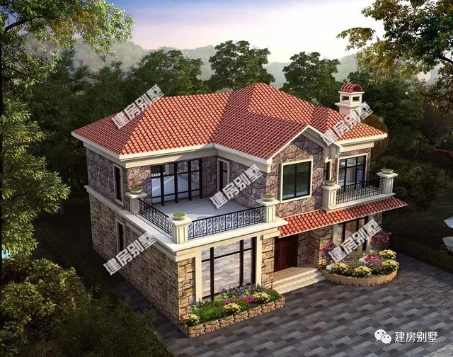 很漂亮的兩棟農村別墅設計圖，層次感很好，值得建造