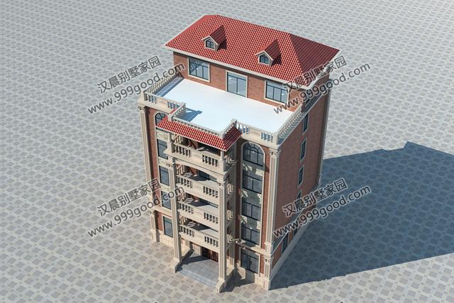 氣派6層漂亮別墅設(shè)計(jì)圖，通體的落地窗設(shè)計(jì)，更顯得時(shí)尚潮流