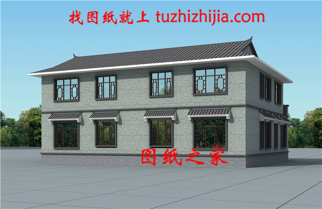 農村兩層新中式四合院別墅戶型圖，占地不到200平