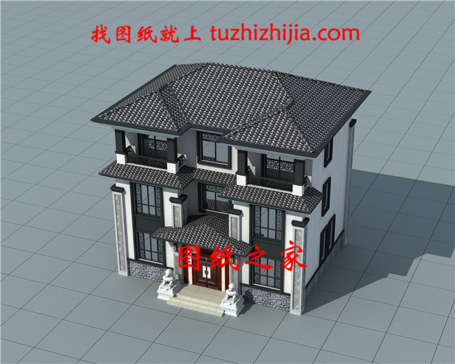 110平方米農村三層自建房設計圖紙帶外觀圖14X10米