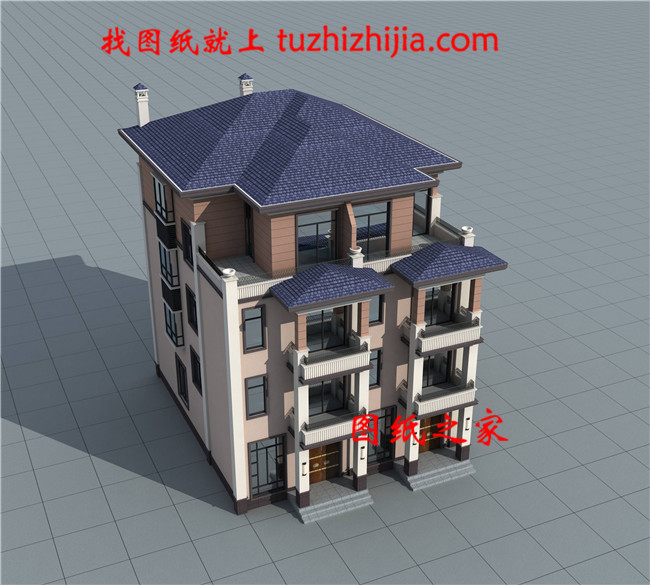 農村四層雙拼別墅設計全套施工圖