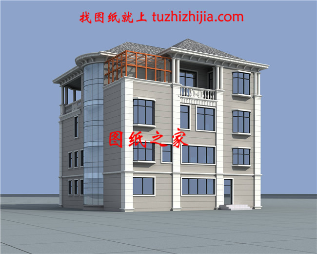 四層豪華歐式別墅設(shè)計(jì)圖紙，帶效果圖和全套施工圖