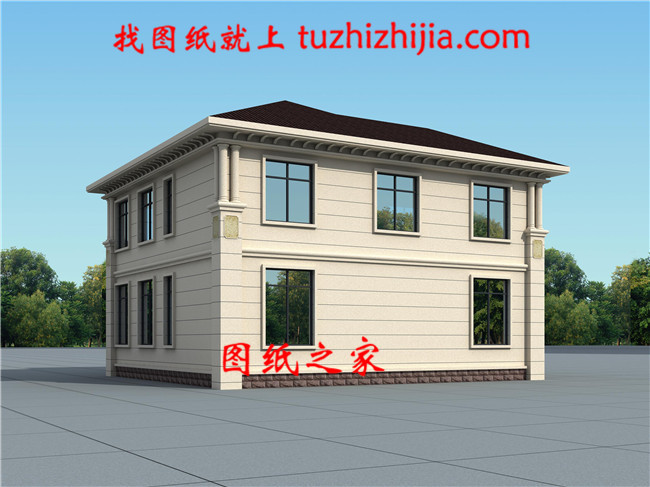 歐式二層別墅戶型圖（帶全套Cad設(shè)計(jì)施工圖+效果圖）