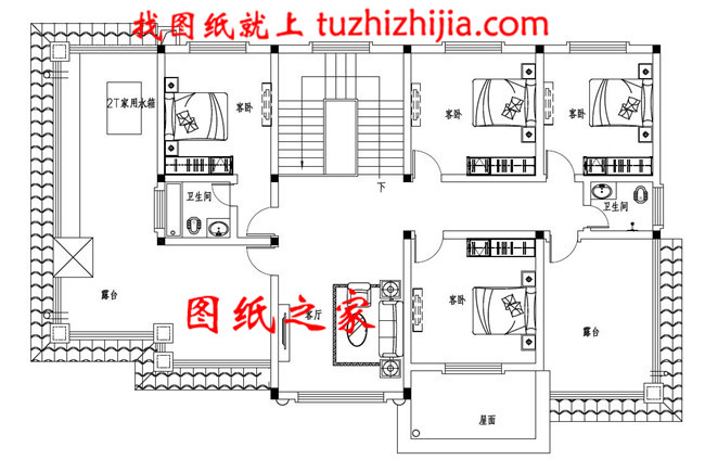 歐式二層別墅平面圖，全套cad設計圖紙和外觀效果圖
