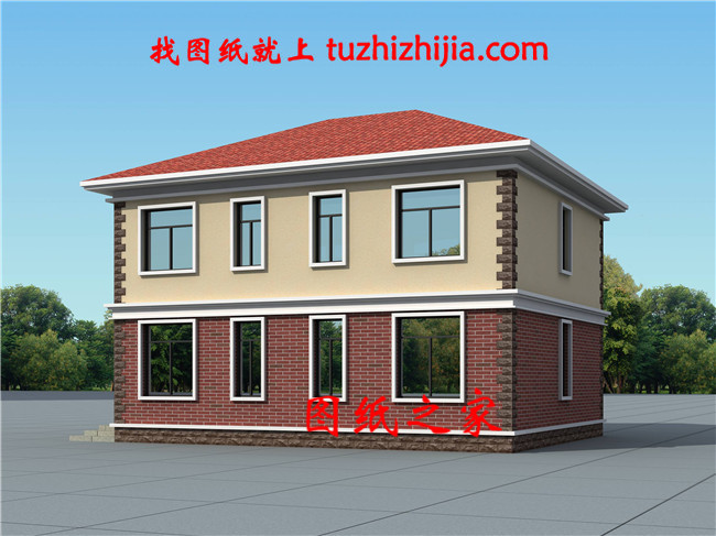 農(nóng)村二層住宅樓房設(shè)計圖紙,全套方案(施工圖+效果圖)