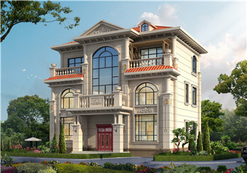 全新農(nóng)村簡歐風(fēng)格三層房屋別墅效果圖，110和210兩個戶型，帶電梯設(shè)計