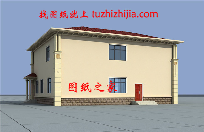 歐式二層別墅cad施工圖紙，含效果圖