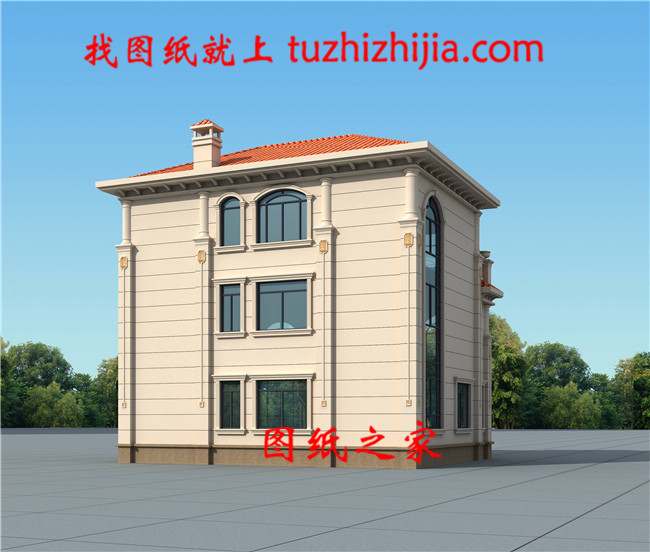 110平方米全新農村簡歐風格三層房屋別墅效果圖,帶電梯設計