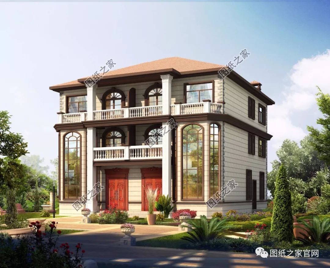 兄弟雙拼別墅二層、三層戶型方案大全（帶外觀圖片），想建雙拼的必看