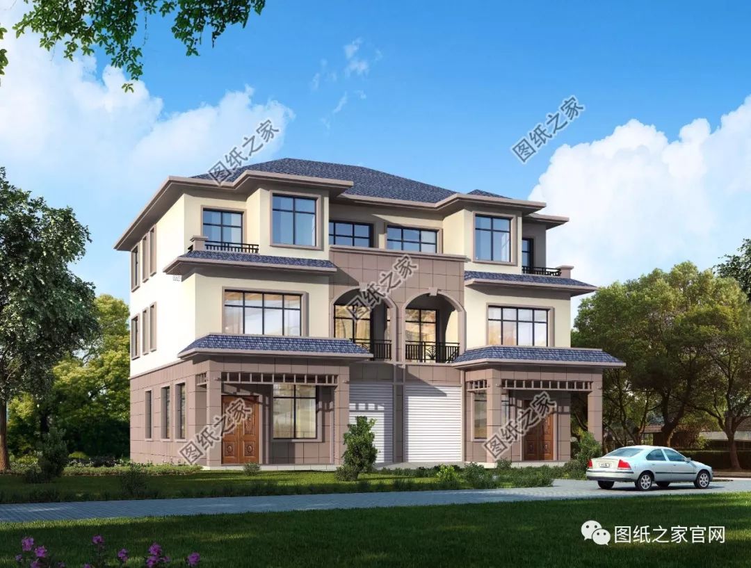 兄弟雙拼別墅二層、三層戶型方案大全（帶外觀圖片），想建雙拼的必看