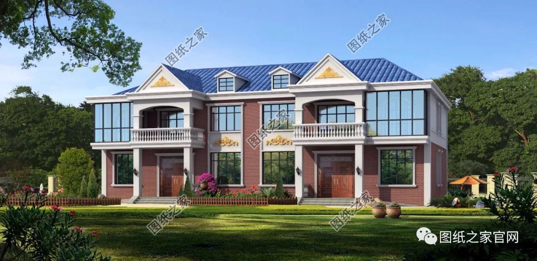 兄弟雙拼別墅二層、三層戶型方案大全（帶外觀圖片），想建雙拼的必看