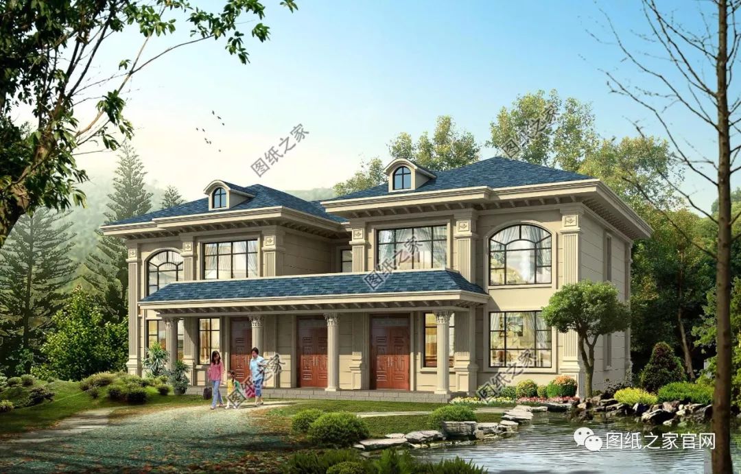 兄弟雙拼別墅二層、三層戶型方案大全（帶外觀圖片），想建雙拼的必看