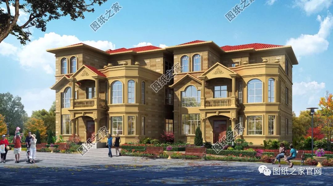 兄弟雙拼別墅二層、三層戶型方案大全（帶外觀圖片），想建雙拼的必看