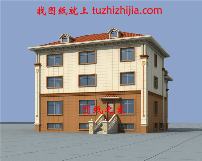 帶堂屋新農(nóng)村三層房屋設(shè)計(jì)圖紙,帶外觀效果圖