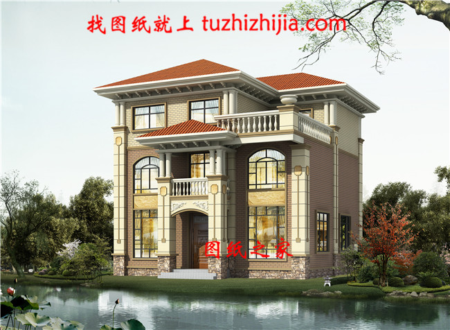 農村三層房屋設計圖紙，帶效果圖，三層農村住宅設計圖紙