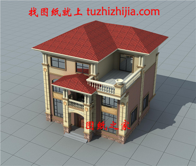 農村三層房屋設計圖紙，帶效果圖，三層農村住宅設計圖紙