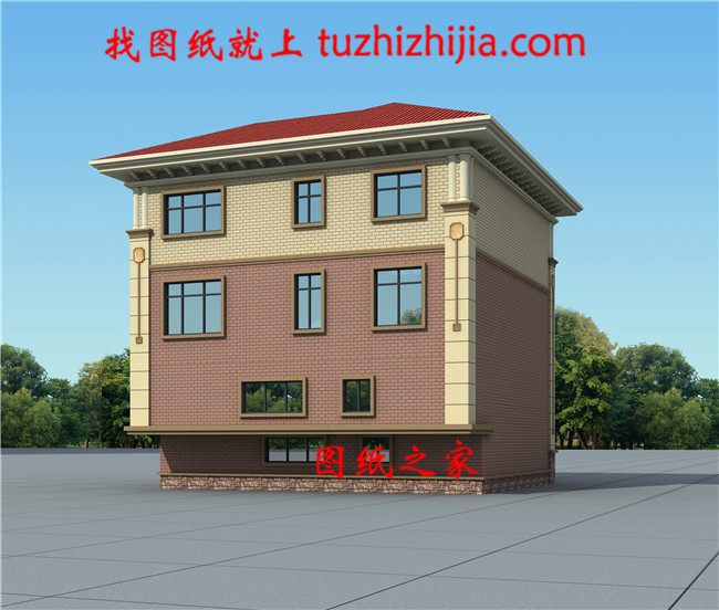 農村三層房屋設計圖紙，帶效果圖，三層農村住宅設計圖紙