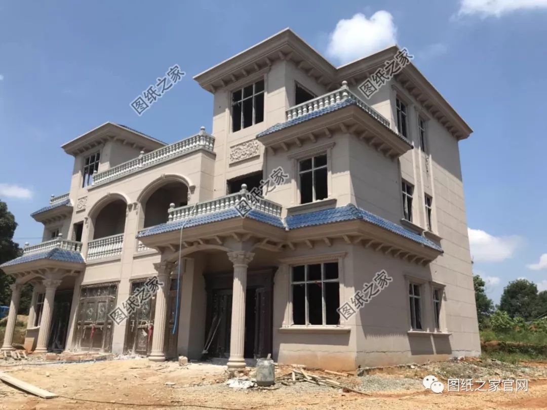 倆兄弟自建雙拼豪宅，大氣高端，主體只用50萬左右！【建房實拍】