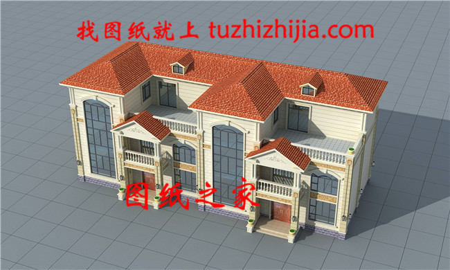 300平方米農村節能環保的三層雙拼房屋設計圖紙大全27X12米