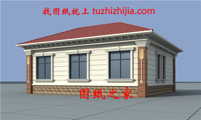 經濟實用歐式一層小樓房設計圖，11X10米