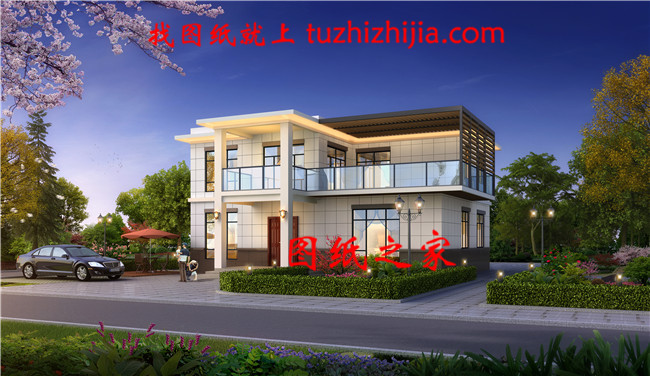 二層小別墅設計方案圖，帶cad施工圖和外觀效果圖