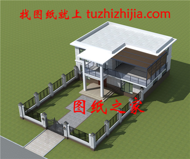 二層小別墅設計方案圖，帶cad施工圖和外觀效果圖