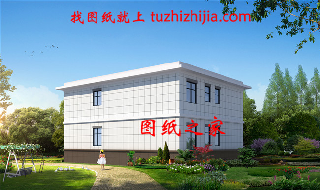 二層小別墅設計方案圖，帶cad施工圖和外觀效果圖