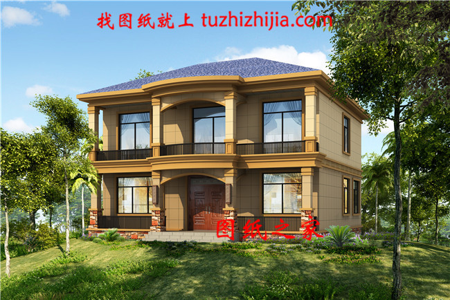 鄉村二層別墅設計圖紙（效果圖+全套施工方案）