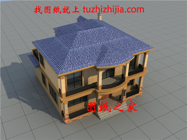 鄉村二層別墅設計圖紙（效果圖+全套施工方案）