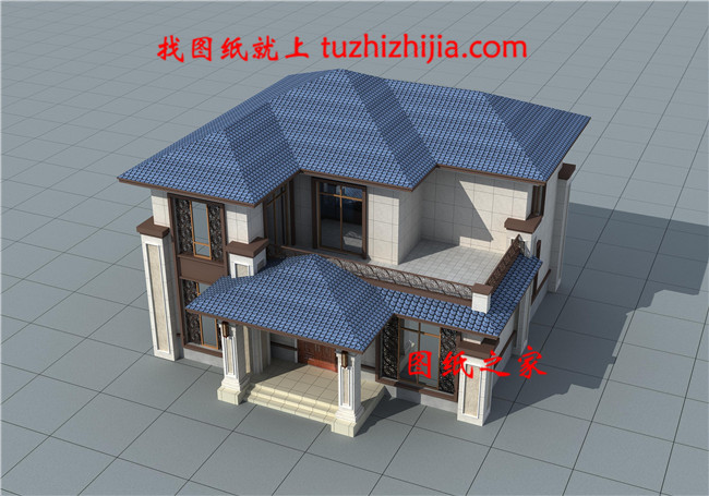 150平方米新農(nóng)村二層樓房設(shè)計(jì)圖紙及效果圖，13X13米