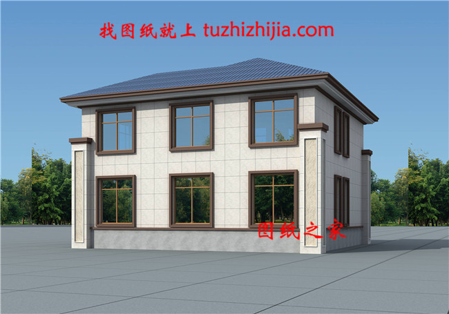 150平方米新農(nóng)村二層樓房設(shè)計(jì)圖紙及效果圖，13X13米