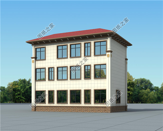 簡單大氣農村兄弟三層雙拼別墅設計圖,13X8米