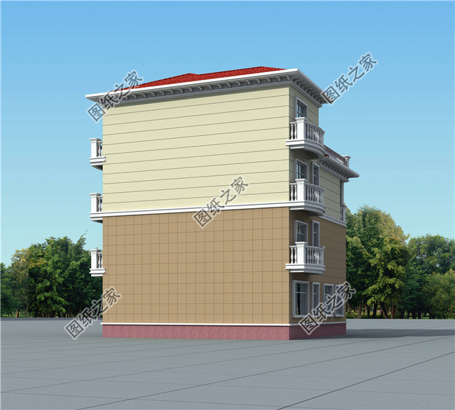 新農村四層獨棟別墅設計圖，戶型簡單實用，簡歐式的外觀風格設計