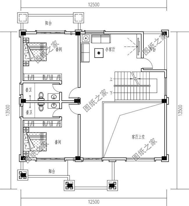 新款私人定制四層歐式獨棟住宅別墅設計圖紙,含外觀效果圖