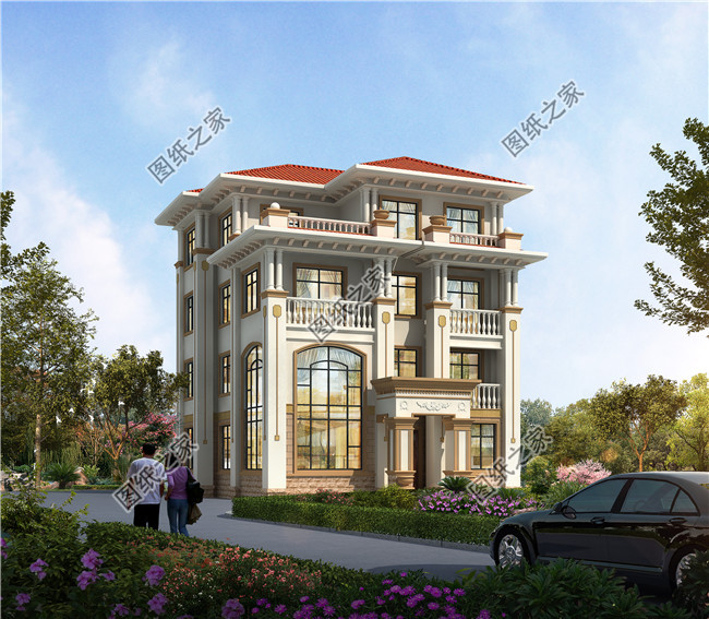 140平方米三層半新農村房屋設計圖，帶車庫