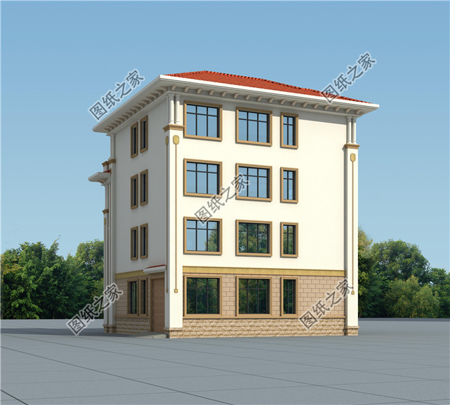 140平方米三層半新農村房屋設計圖，帶車庫