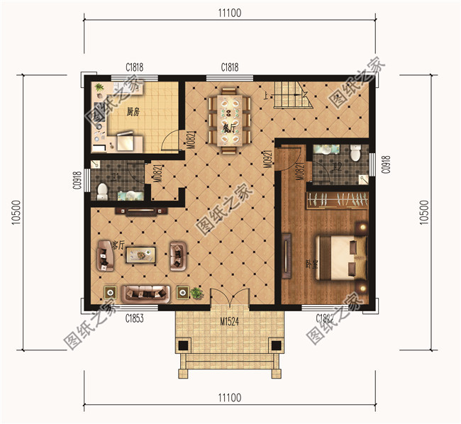100平米左右歐式二層小別墅，多窗多陽臺的設計