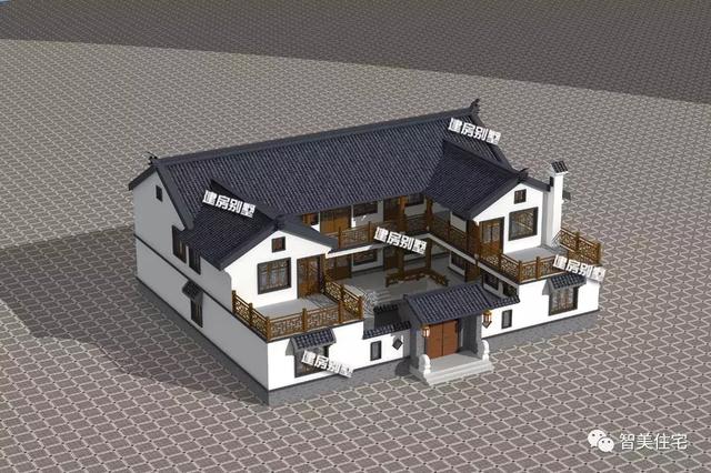 帶院子的中式仿古住宅圖，經典中的經典