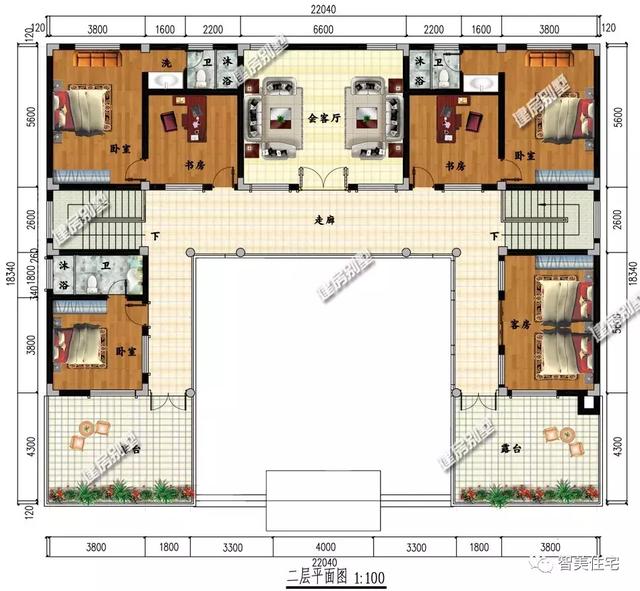 帶院子的中式仿古住宅圖，經典中的經典