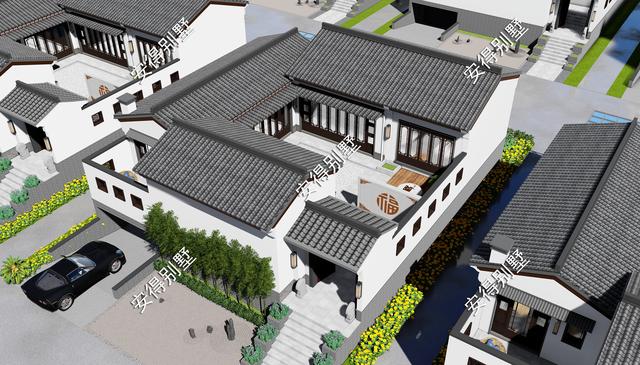 8棟真正的中式四合院別墅效果圖片，款款美如畫