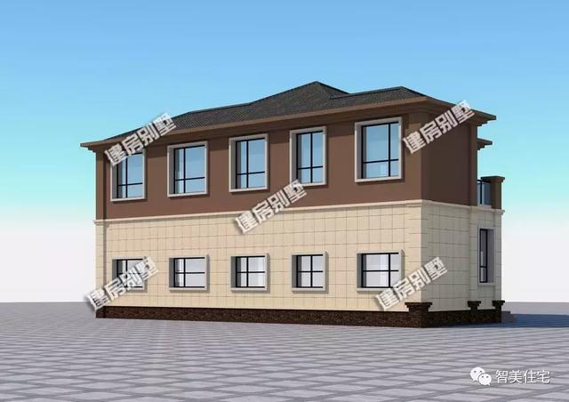 幾棟中式風(fēng)格別墅效果圖片，平頂、帶院子的都有，含方案圖